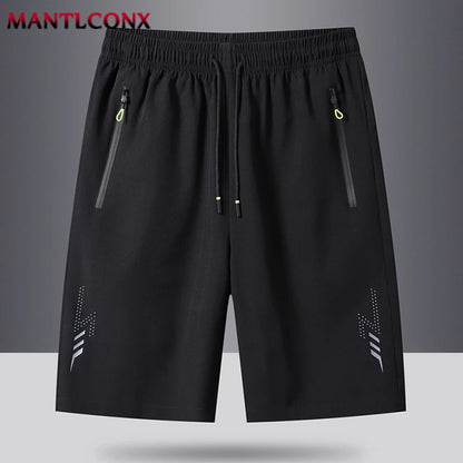 Summer Men's Shorts Cool Sportswear Running Sport Shorts Casual Bottoms Gym Fitness Training Jogging Short Pants Men Black Gray
