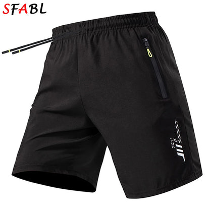 Summer Men's Shorts Cool Sportswear Running Sport Shorts Casual Bottoms Gym Fitness Training Jogging Short Pants Men Black Gray