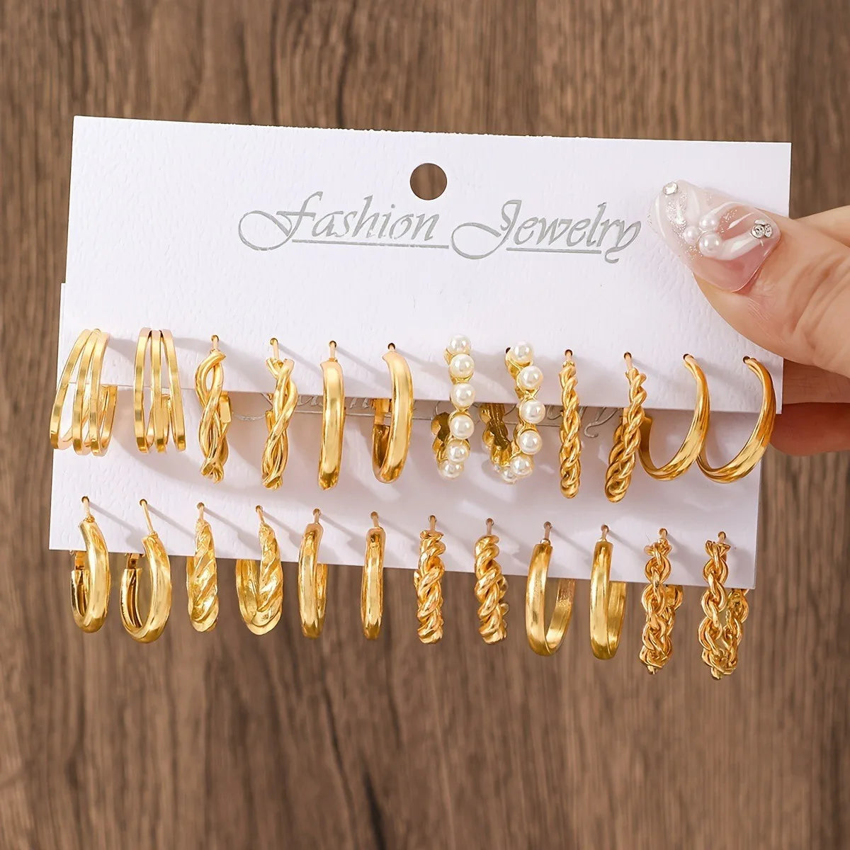 Heart Pearl Dangle Earrings Set Metal Gold Color Butterfly Locks Earrings for Women Shell Trendy Jewelry Hoop Earrings 2024